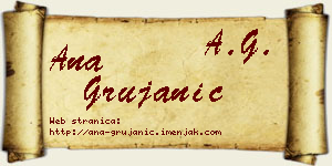 Ana Grujanić vizit kartica